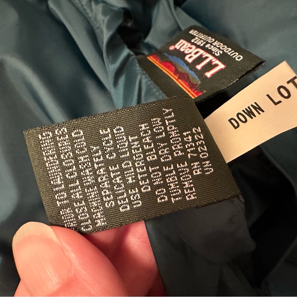 Vintage L.L. Bean Women's Reversible Goose Down Puffer Vest Teal/Grey Size Small - Picture 9 of 9